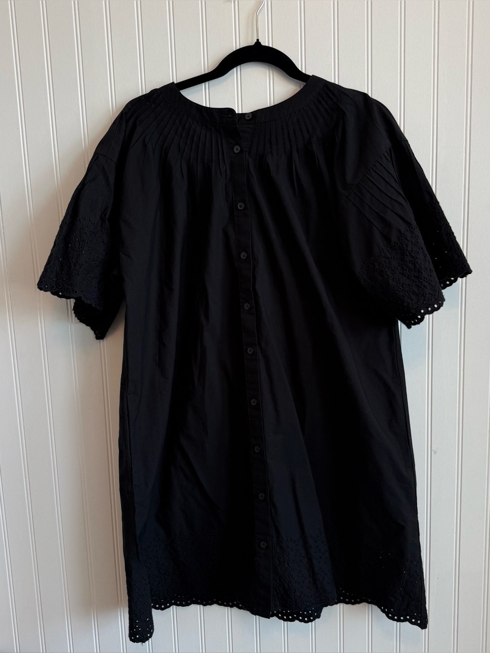 J. Crew NWT Jolie Dress in Eyelet Cotton Poplin in Black